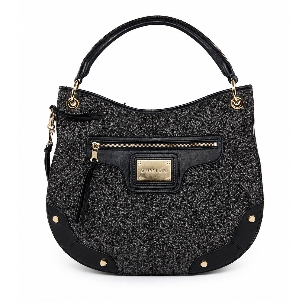 Gianni Bini Vintage Y2K Black Metallic Shimmer Shoulder Bag Purse